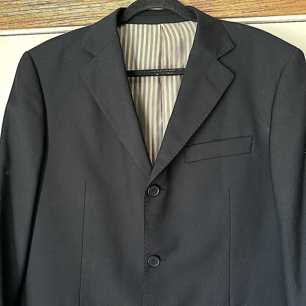 Van Heusen Men’s Black 3 Button Suit Jacket Blazer